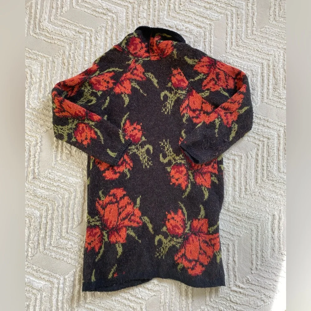 Free People✨Flower Power Floral Alpaca Wool Blend Cardigan Sweater-